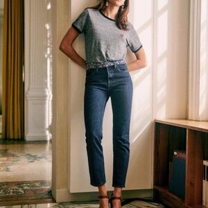 Sezane The Perfect Slim 7/8e Dark Blue Denim - Size 33